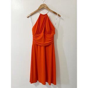 Laundry by Shelli Segal Orange Cocktail Party Halter Dress Size 8